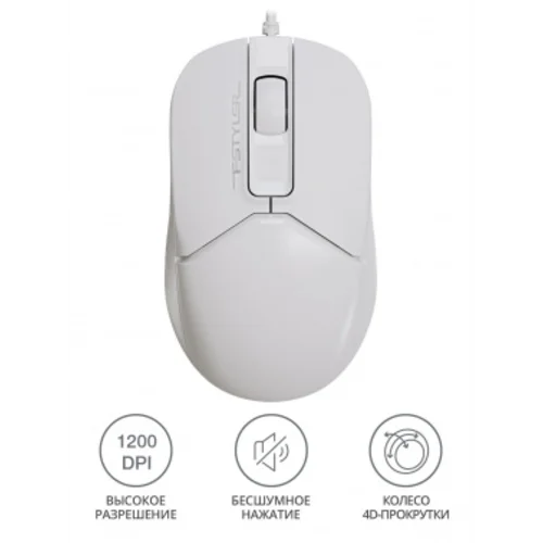 Мышь A4Tech Fstyler FM12S белый оптическая (1200dpi) silent USB (3but)